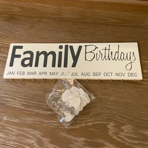 Family Birthdays sign